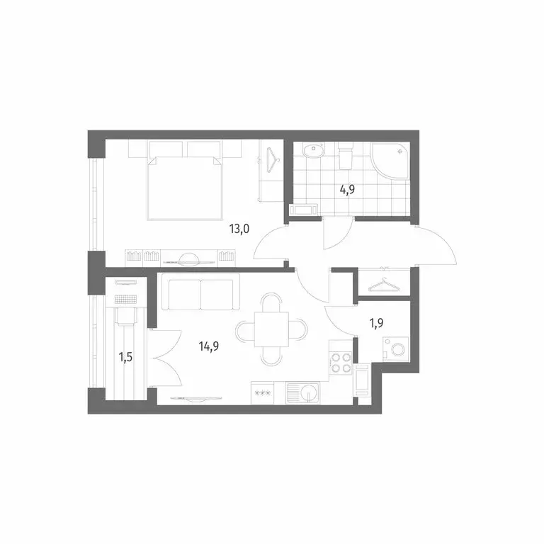 1-комнатная квартира: Новоселье, бульвар Белых Ночей, 3 (40.3 м) - Фото 1