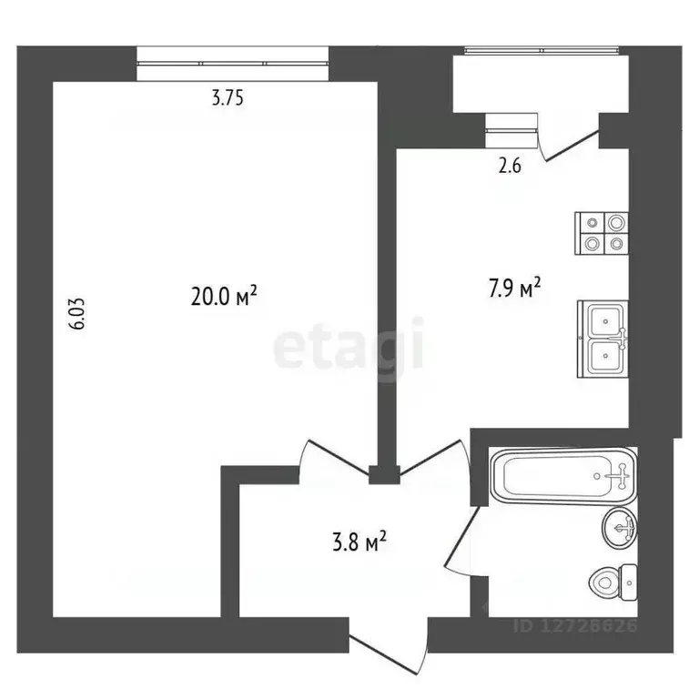 1-к кв. Калужская область, Калуга ул. Достоевского, 46к1 (38.1 м) - Фото 1