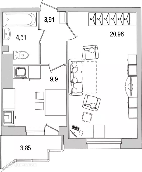 Продаётся 1-к квартира, 43.1 м - Фото 0