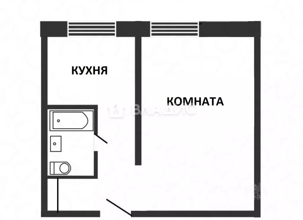 1-к кв. Липецкая область, Липецк просп. Победы, 17 (30.0 м) - Фото 1