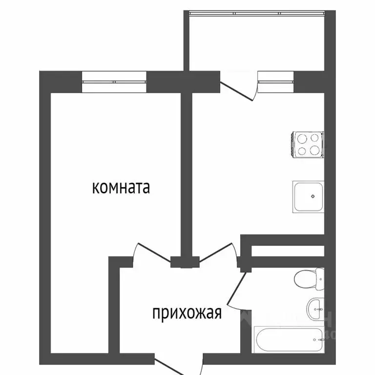 1-к кв. Тюменская область, Тюмень ул. Тальниковая, 3 (38.0 м) - Фото 2