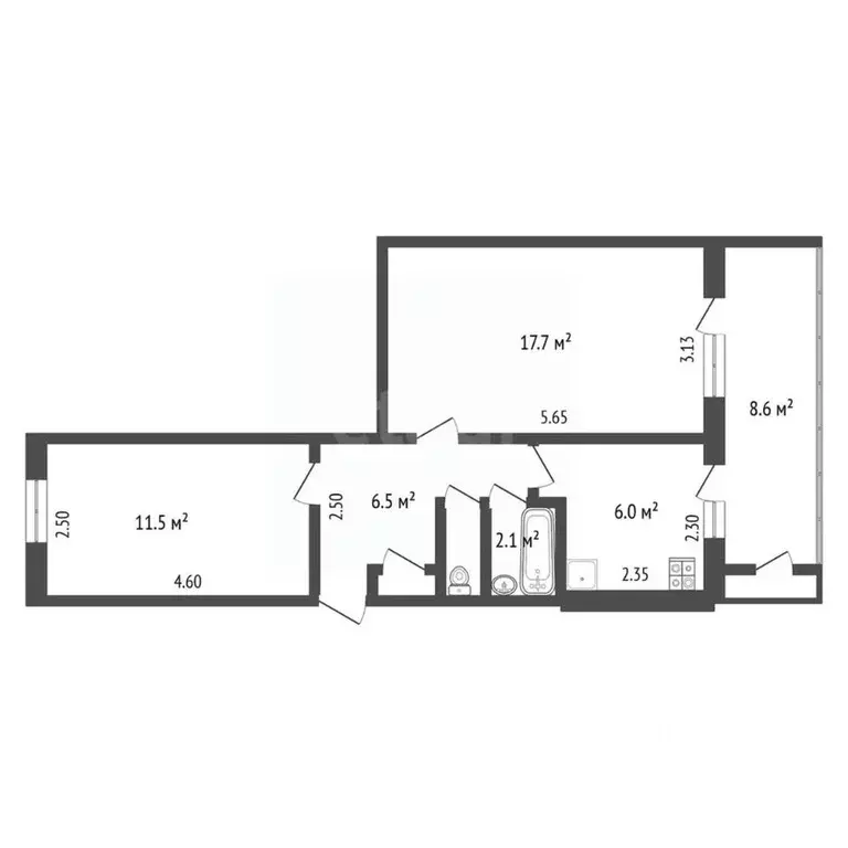 2-к кв. Крым, Ялта ул. Сеченова, 49/2 (48.0 м) - Фото 1