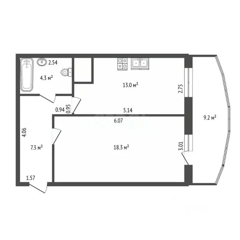 1-к кв. Санкт-Петербург пос. Шушары, ул. Окуловская, 4 (43.0 м) - Фото 2