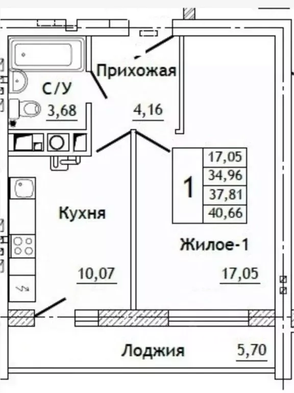 1-к кв. Смоленская область, Смоленский муниципальный округ, д. ... - Фото 1