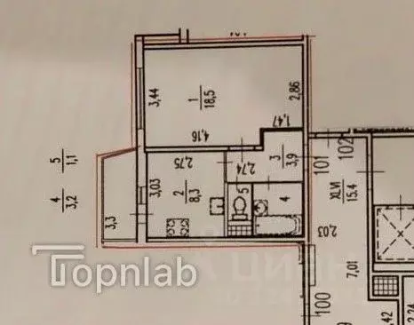 1-к кв. Санкт-Петербург ул. Бадаева, 8к2 (35.0 м) - Фото 2