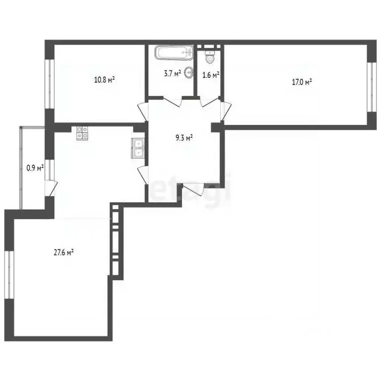 2-к кв. Ярославская область, Ярославль ул. Брагинская, 18к4 (70.1 м) - Фото 1