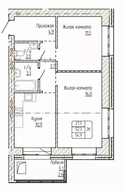 2-к кв. Алтайский край, Новоалтайск ул. Титова, 6 (54.9 м) - Фото 0
