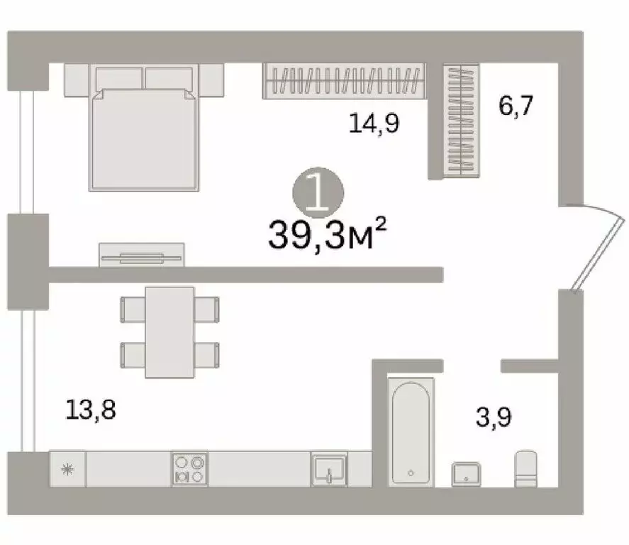 1-комнатная квартира: Новосибирск, улица Толстого, 9 (39.3 м) - Фото 0