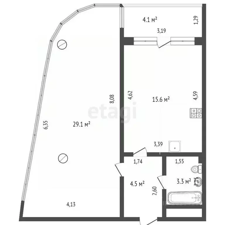 2-к кв. Севастополь ш. Фиолентовское, 134к5 (55.0 м) - Фото 1