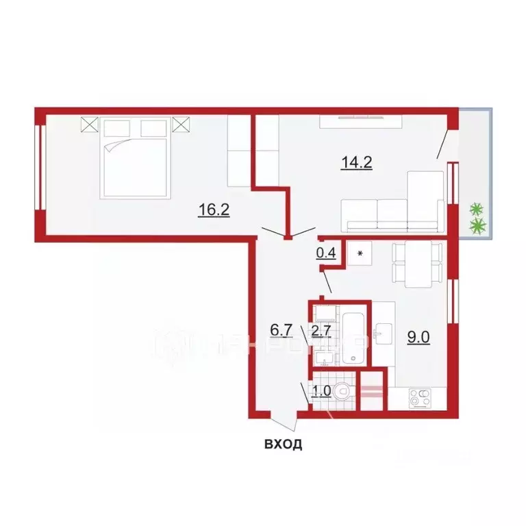 2-к кв. Санкт-Петербург ул. Дыбенко, 12К3 (50.2 м) - Фото 2