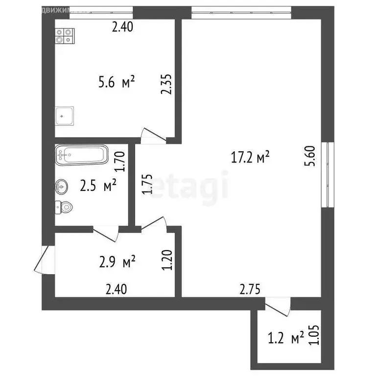 1-комнатная квартира: Ялуторовск, улица Сирина, 11 (29.4 м) - Фото 1