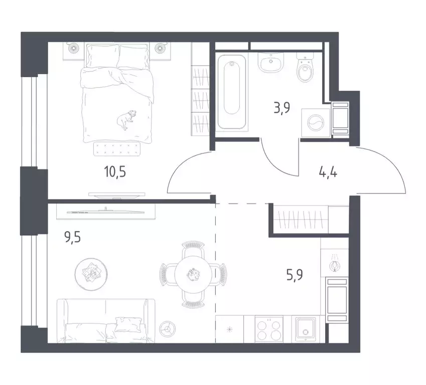 1-комнатная квартира: Мытищи, 1-й Стрелковый переулок, 5к1 (33.9 м) - Фото 1