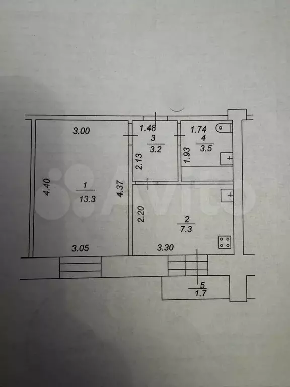 1-к. квартира, 27,3 м, 3/9 эт. - Фото 0