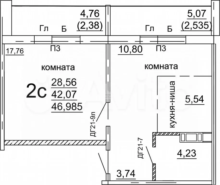 1-к. квартира, 51,9 м, 2/10 эт. - Фото 0