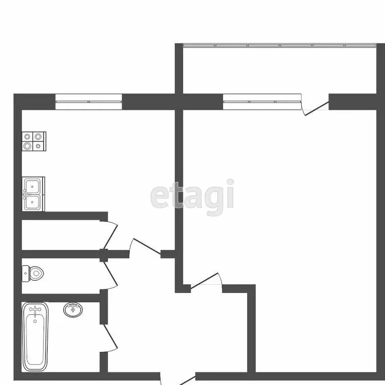 1-комнатная квартира: Тюмень, Камчатская улица, 37 (35.5 м) - Фото 1