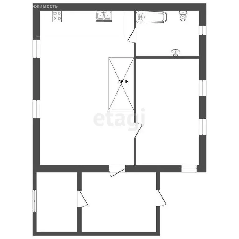 Дом в Троицк, Рабочая улица (52 м) - Фото 1