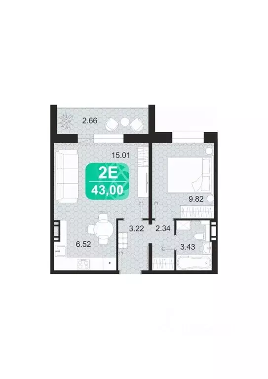2-к кв. Забайкальский край, Чита Сосновый Бор мкр,  (43.0 м) - Фото 0