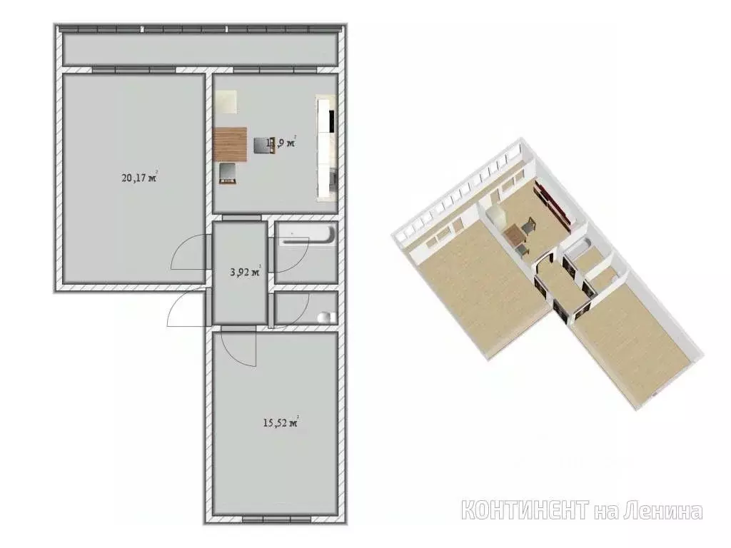 2-к кв. Ярославская область, Рыбинский муниципальный округ, пос. ... - Фото 1