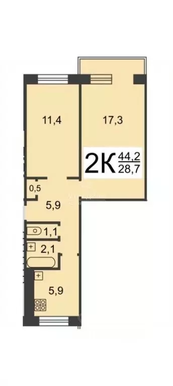 2-к кв. Нижегородская область, Нижний Новгород Щербинки жилрайон, 2-й ... - Фото 2