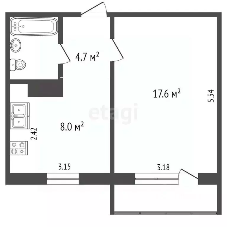 1-к кв. Ямало-Ненецкий АО, Ноябрьск Советская ул., 50 (52.7 м) - Фото 2