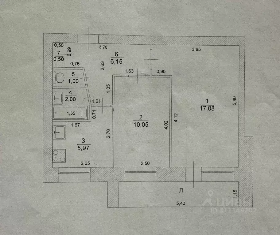 2-к кв. Ульяновская область, Ульяновск Московское ш., 100 (45.0 м) - Фото 0