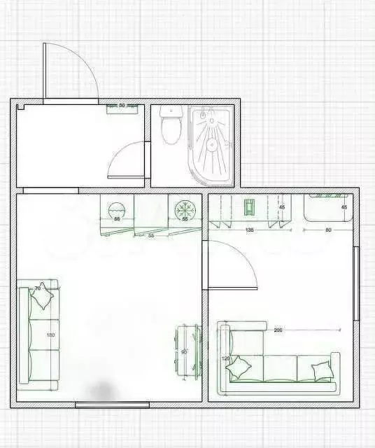 2-к. квартира, 35 м, 1/2 эт. - Фото 0