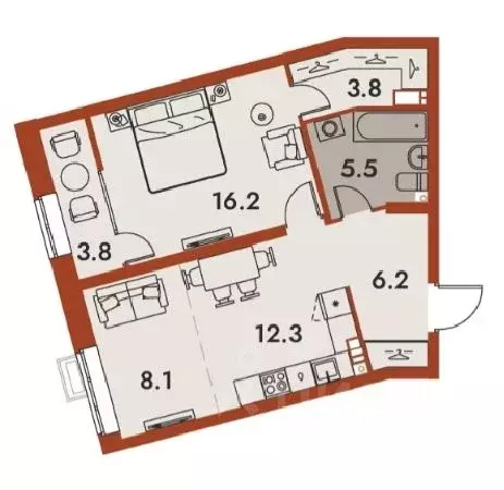 2-к кв. Нижегородская область, Нижний Новгород Ленгородок мкр, Первый ... - Фото 1