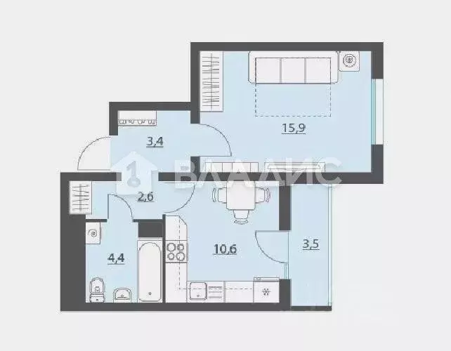 1-к кв. Воронежская область, Воронеж Московский просп., 189/4 (36.8 м) - Фото 2