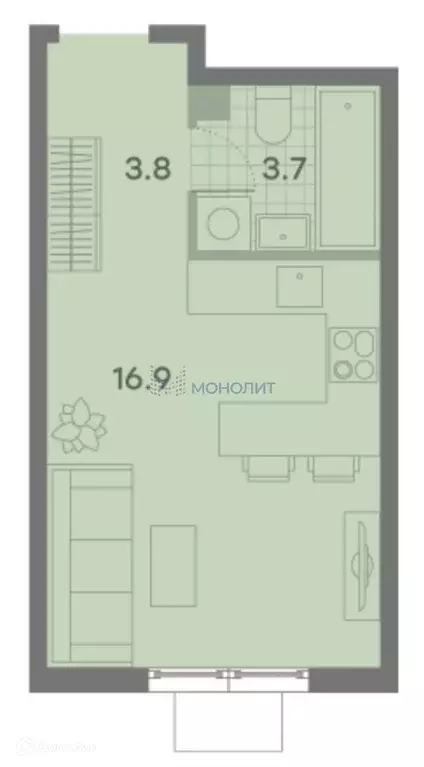 Продаётся 1-к квартира, 24.4 м - Фото 0