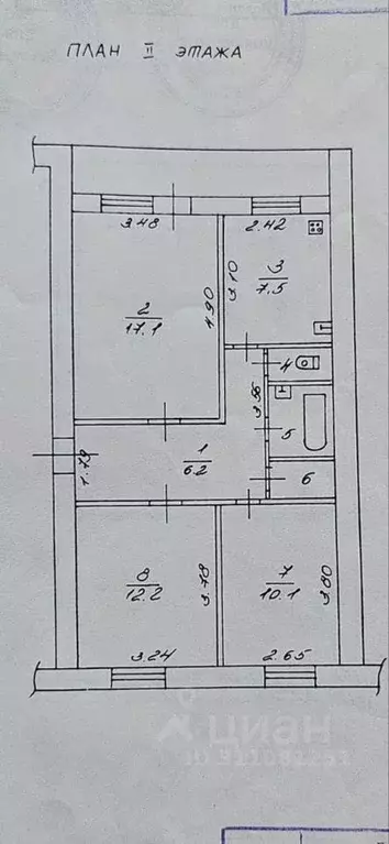 3-к кв. Новгородская область, Боровичи Боровая ул., 122 (64.0 м) - Фото 0