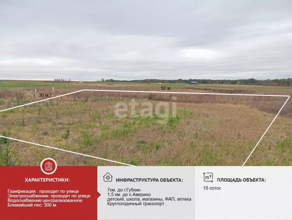 Участок в Белгородская область, Губкин пер. Озерный, 4 (15.0 сот.) - Фото 1