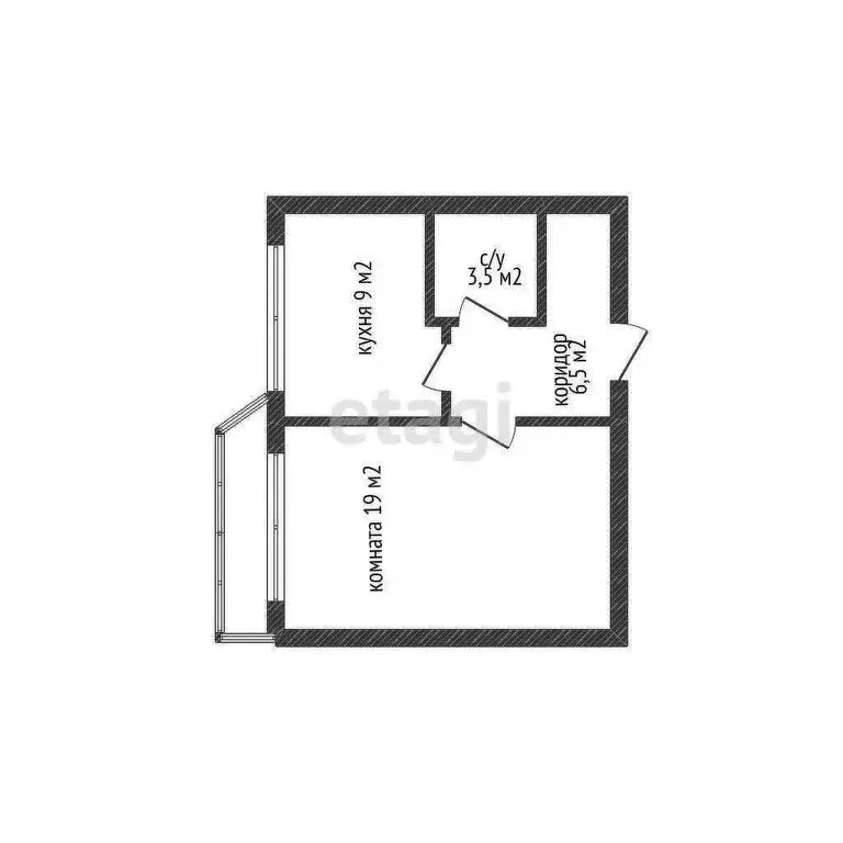 1-комнатная квартира: Мысхако, Школьная улица, 13 (37.2 м) - Фото 0