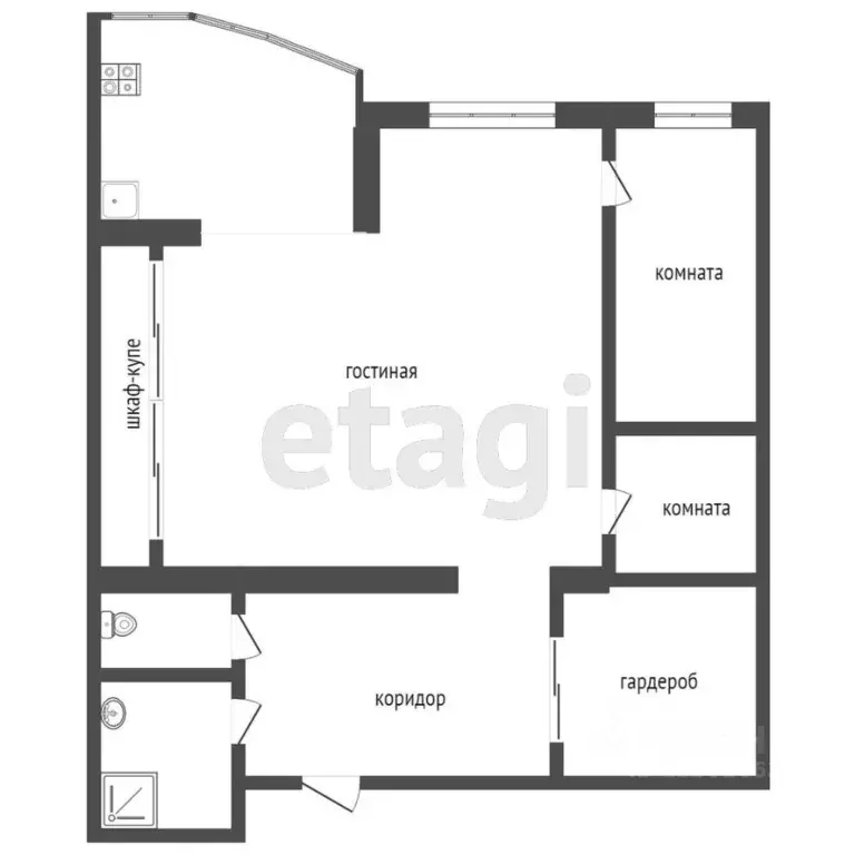 2-к кв. Ханты-Мансийский АО, Сургут ул. Семена Билецкого, 12 (71.9 м) - Фото 1