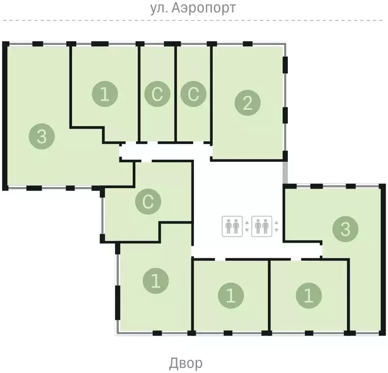 Квартира-студия: Новосибирск, улица Аэропорт, 23 (44.35 м) - Фото 1