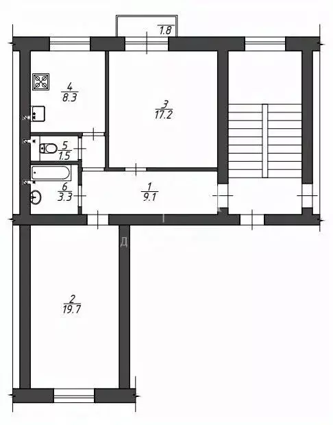 2-к кв. Санкт-Петербург просп. Елизарова, 11 (60.0 м) - Фото 2