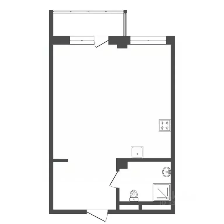 Студия Красноярский край, Красноярск Взлетная ул., 7К (34.0 м) - Фото 2