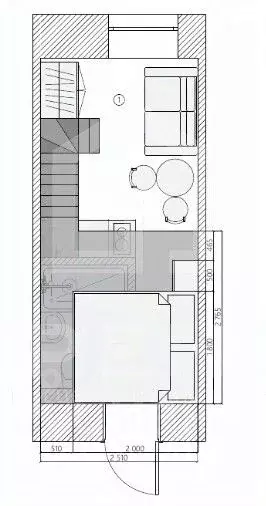 Студия Санкт-Петербург Звенигородская ул., 8-10А (21.67 м) - Фото 1