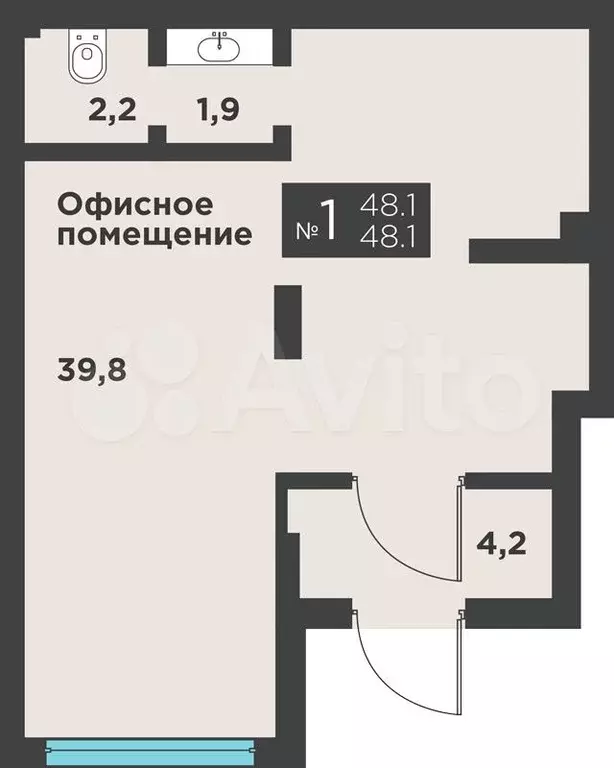 Продам офисное помещение, 48.1 м - Фото 0