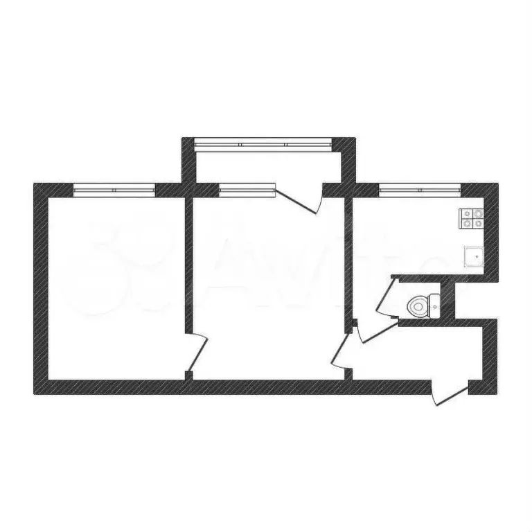 1-к. квартира, 39,7 м, 2/2 эт. - Фото 0
