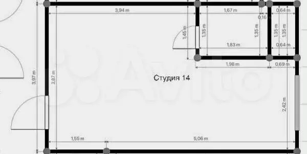 Апартаменты-студия, 25 м, 4/4 эт. - Фото 0