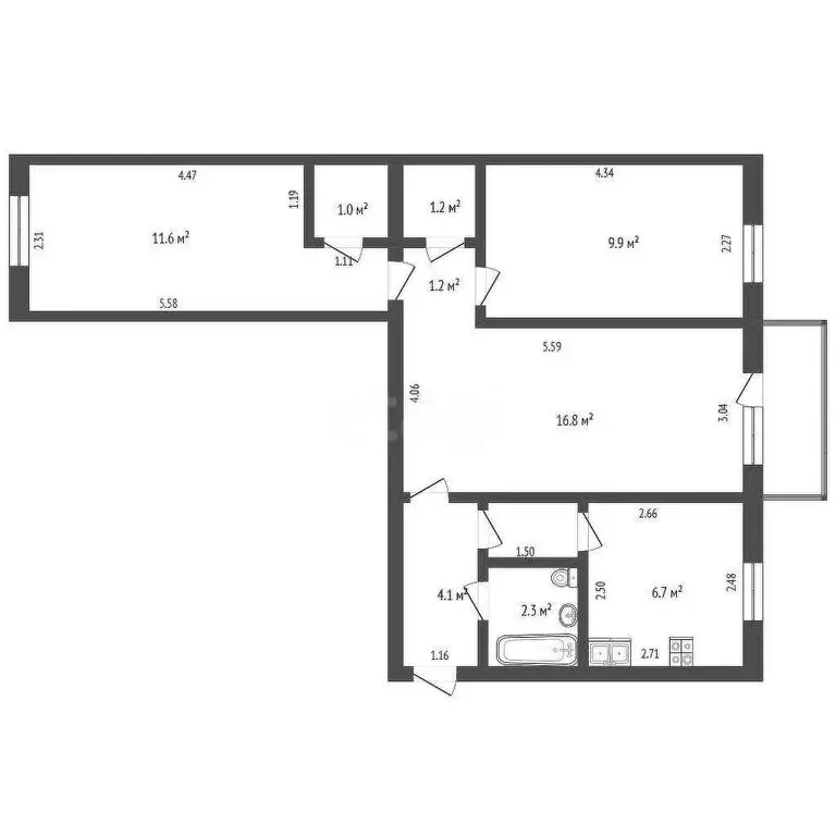 3-комнатная квартира: Стерлитамак, проспект Ленина, 59 (54.8 м) - Фото 1