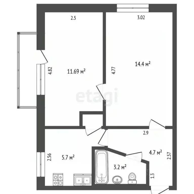 2-к кв. Ростовская область, Азов Азовский район, Красноармейский пер., ... - Фото 2