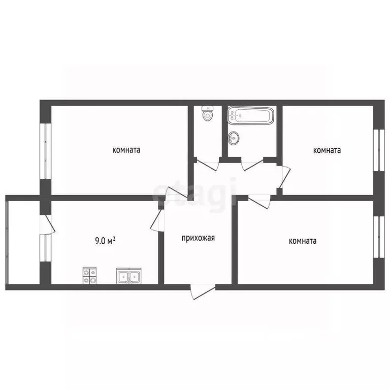 3-к кв. Московская область, Воскресенский район, Белоозерский пгт ул. ... - Фото 2