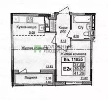 2-к. квартира, 41,3 м, 5/10 эт. - Фото 0
