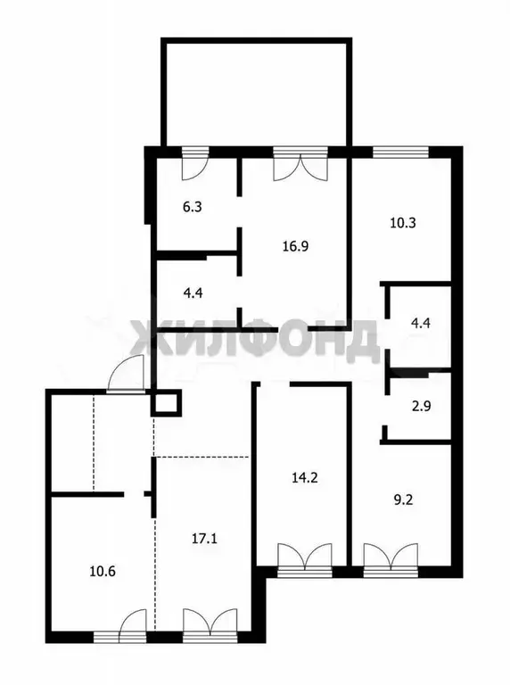4-к. квартира, 124,5 м, 1/9 эт. - Фото 0