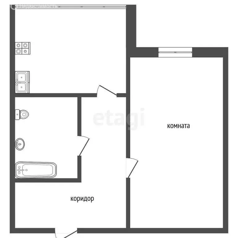 1-комнатная квартира: Тюмень, улица Максима Горького, 10к1 (29.6 м) - Фото 0