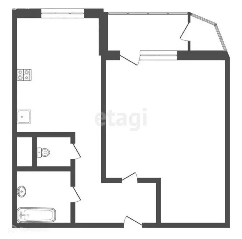 1-комнатная квартира: Тула, улица Павшинский Мост, 1к1 (44.8 м) - Фото 0