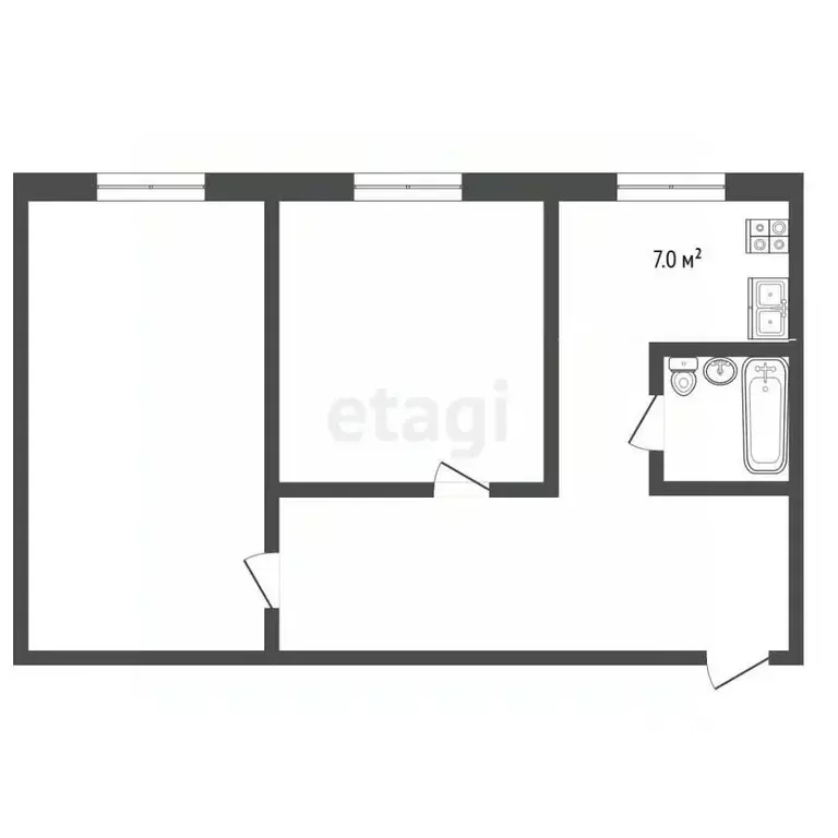 2-к кв. Московская область, Коломна городской округ, пос. Сергиевский ... - Фото 1