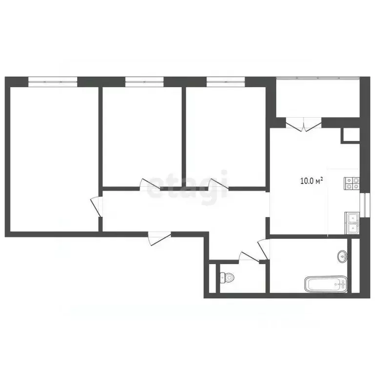 3-к кв. Крым, Сакский район, с. Орехово ул. Центральная (66.0 м) - Фото 2