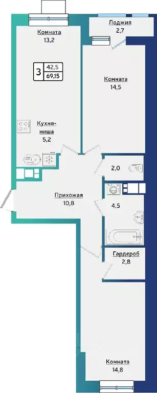 3-к кв. Удмуртия, Ижевск ул. 40 лет Победы, 123 (69.1 м) - Фото 0